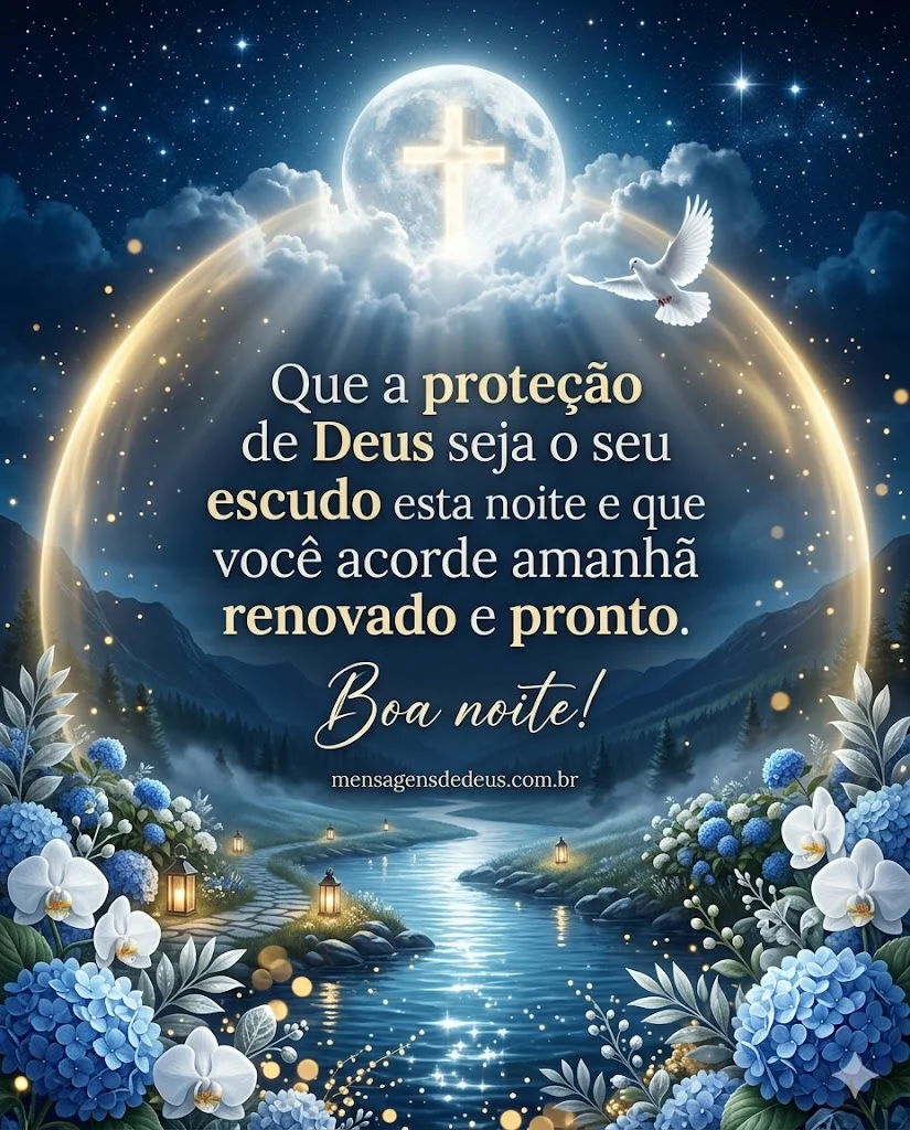 Boa noite com a proteção de Deus