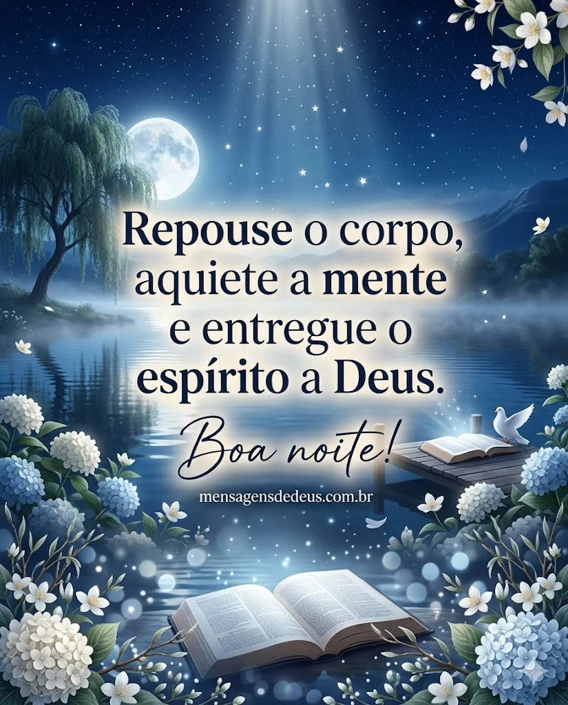 Boa noite com fé e gratidão no coração