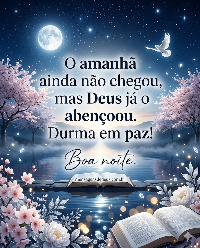 Mensagem de boa noite com fé e esperança em Deus para descansar em paz