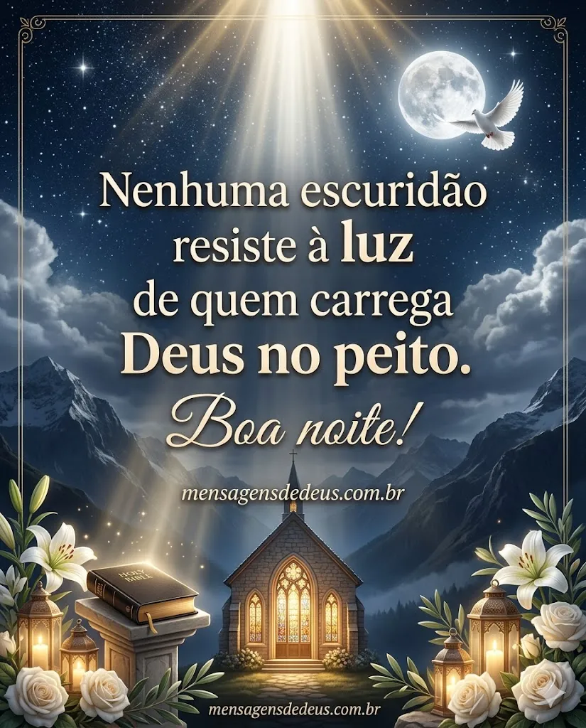 Nenhuma escuridão resiste à luz de quem carrega Deus no peito.