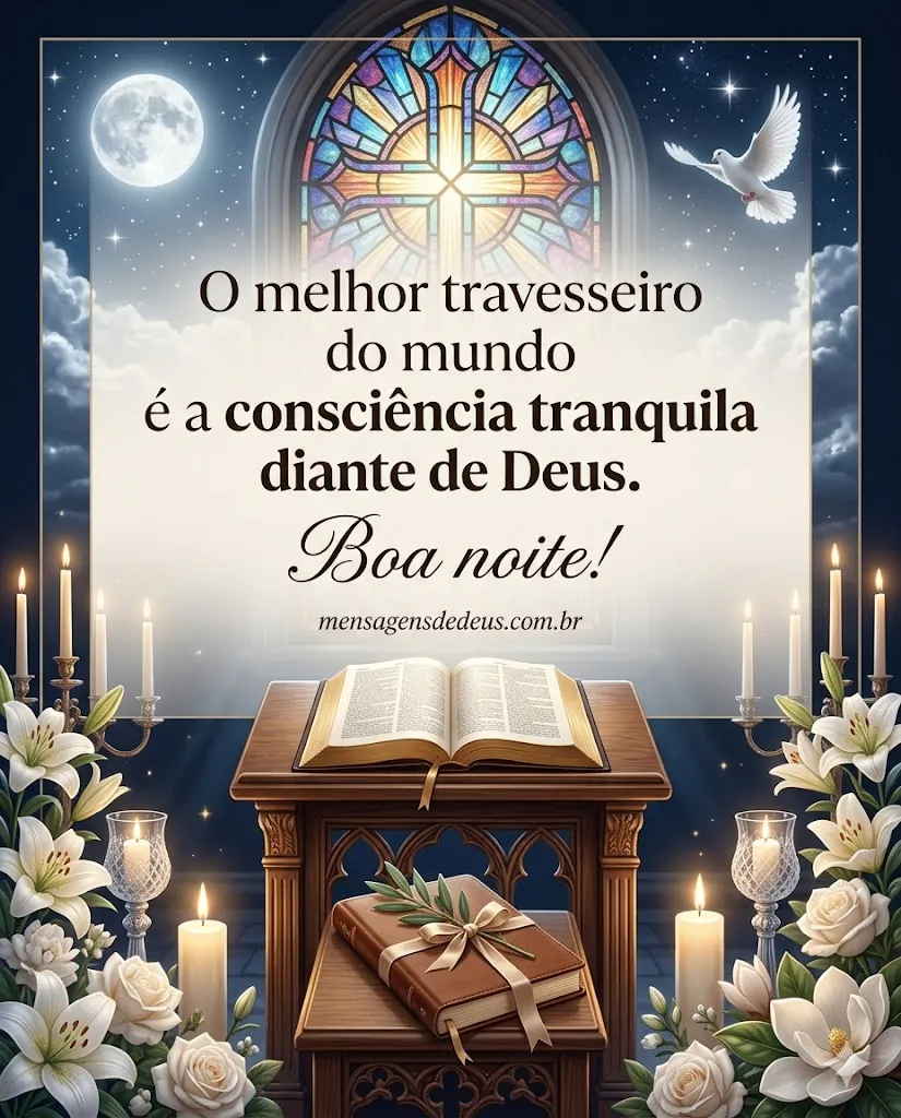 O melhor travesseiro do mundo é a consciência tranquila diante de Deus.