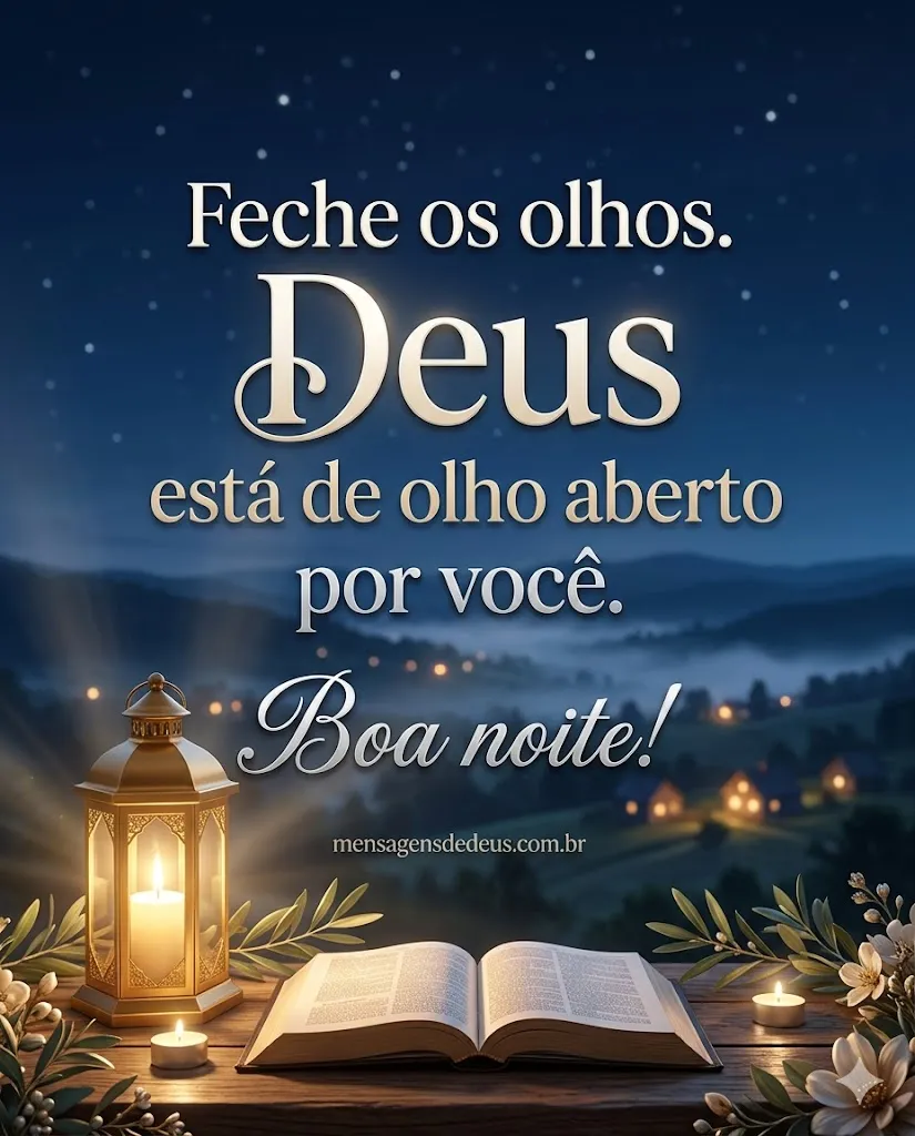 Feche os olhos. Deus está de olho aberto por você. Boa noite!