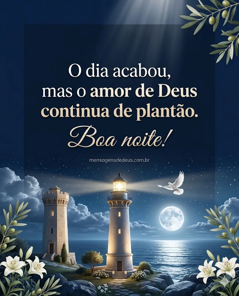 O dia acabou, mas o amor de Deus continua de plantão.