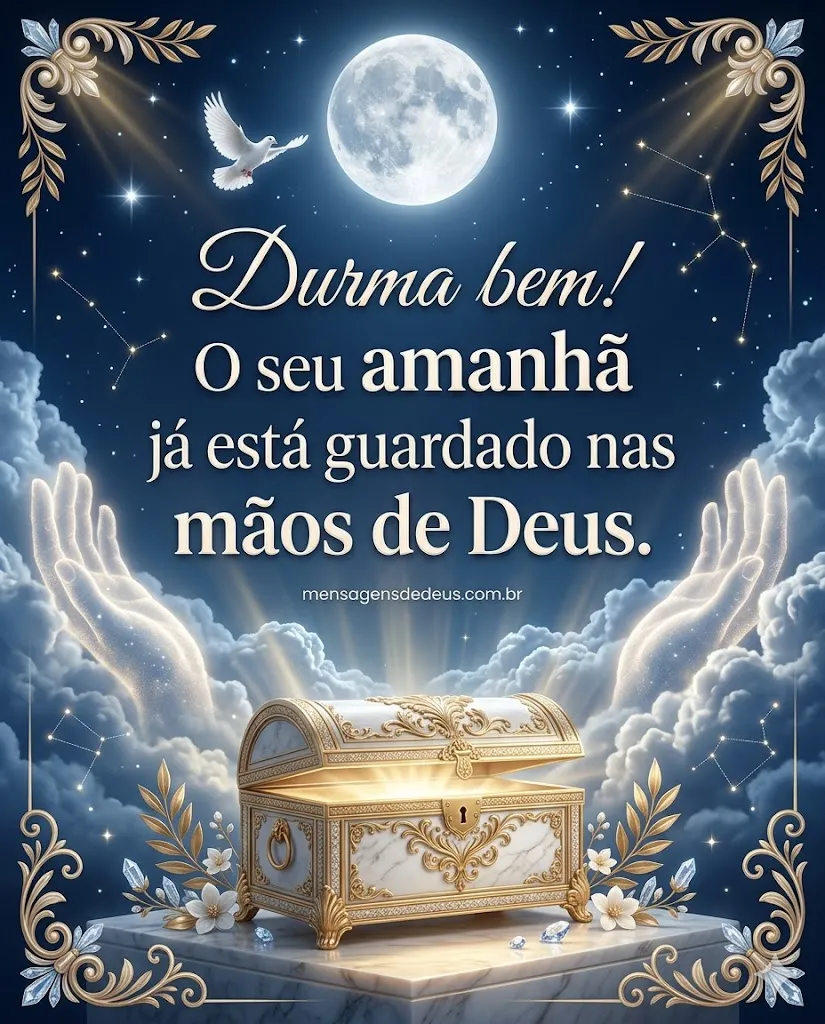Durma bem! O seu amanhã já está guardado nas mãos de Deus.