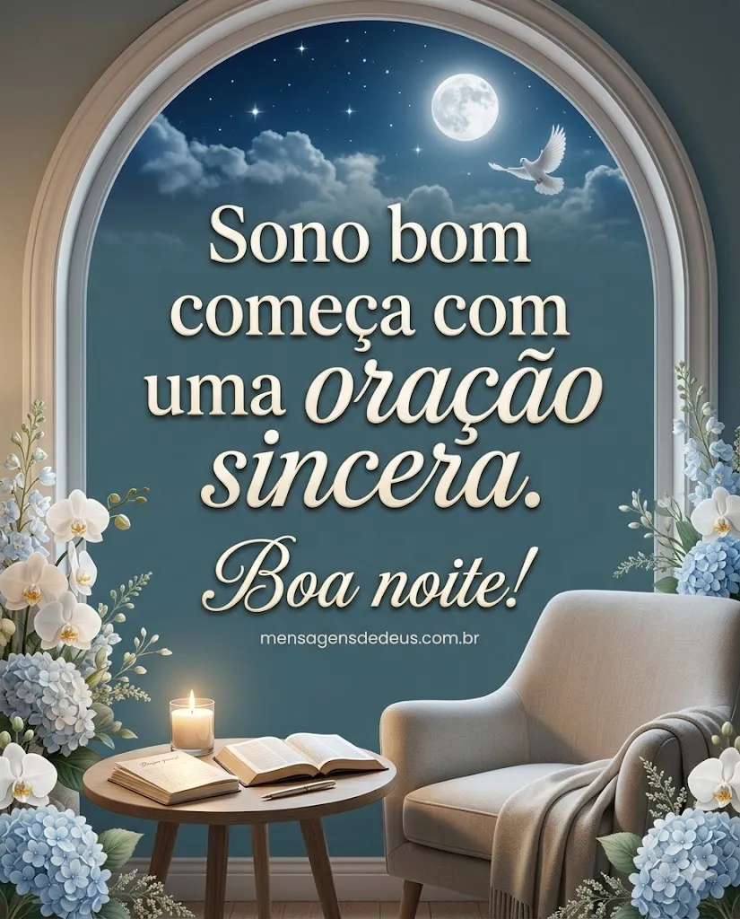 Sono bom começa com uma oração sincera. 