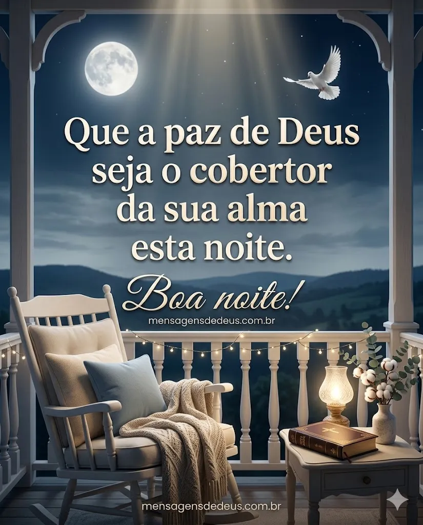 Que a paz de Deus seja o cobertor da sua alma esta noite. Boa noite!