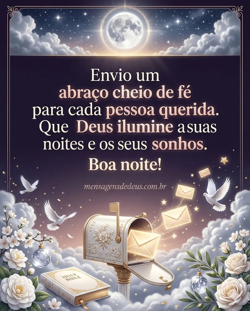 Mensagem de boa noite para amigos com fé e proteção de Deus nos sonhos