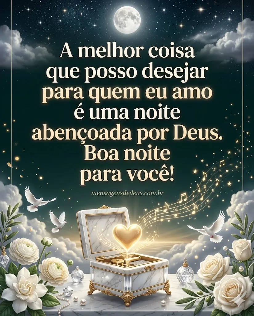 Frase de boa noite para uma pessoa querida com bênçãos de Deus