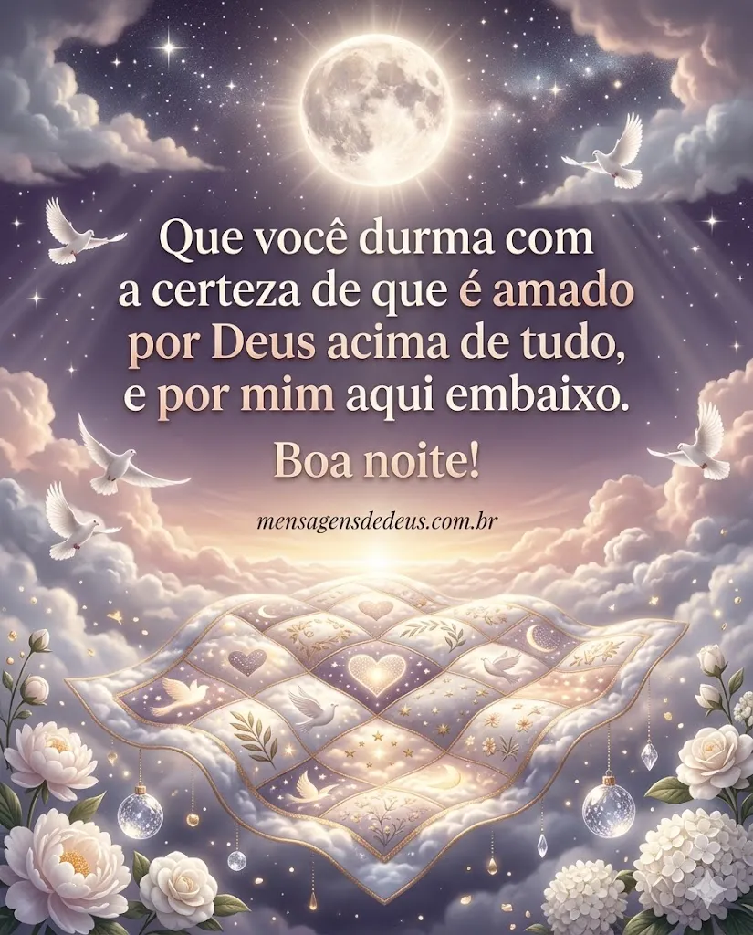 Mensagem de boa noite para amigos lembrando o amor de Deus e carinho verdadeiro