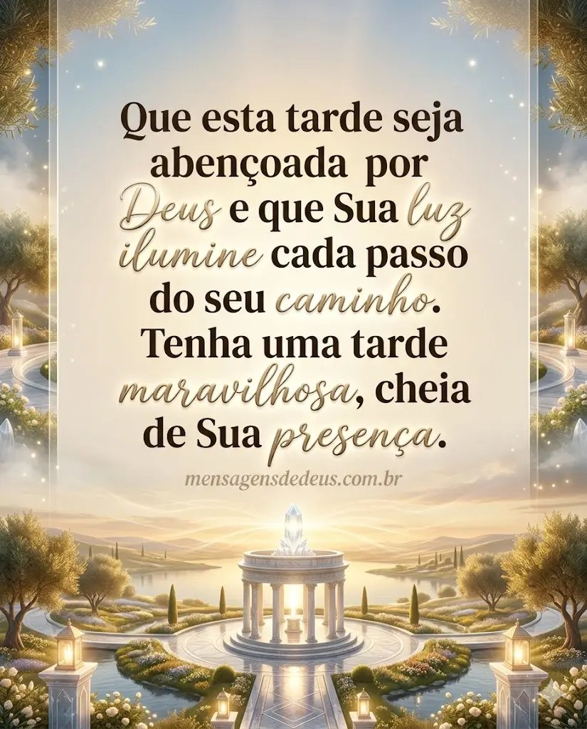 Que sua tarde seja produtiva e cheia de motivos para sorrir. Deus é contigo!