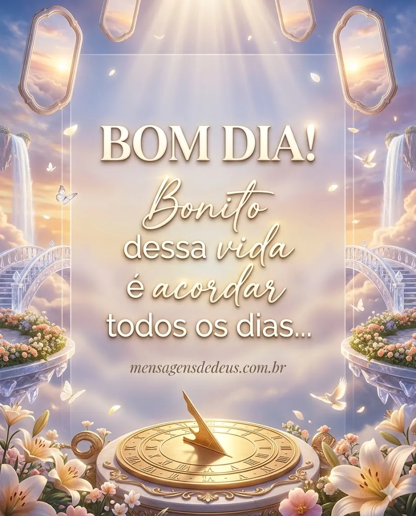 BOM DIA! Bonito dessa vida é acordar todos os dias