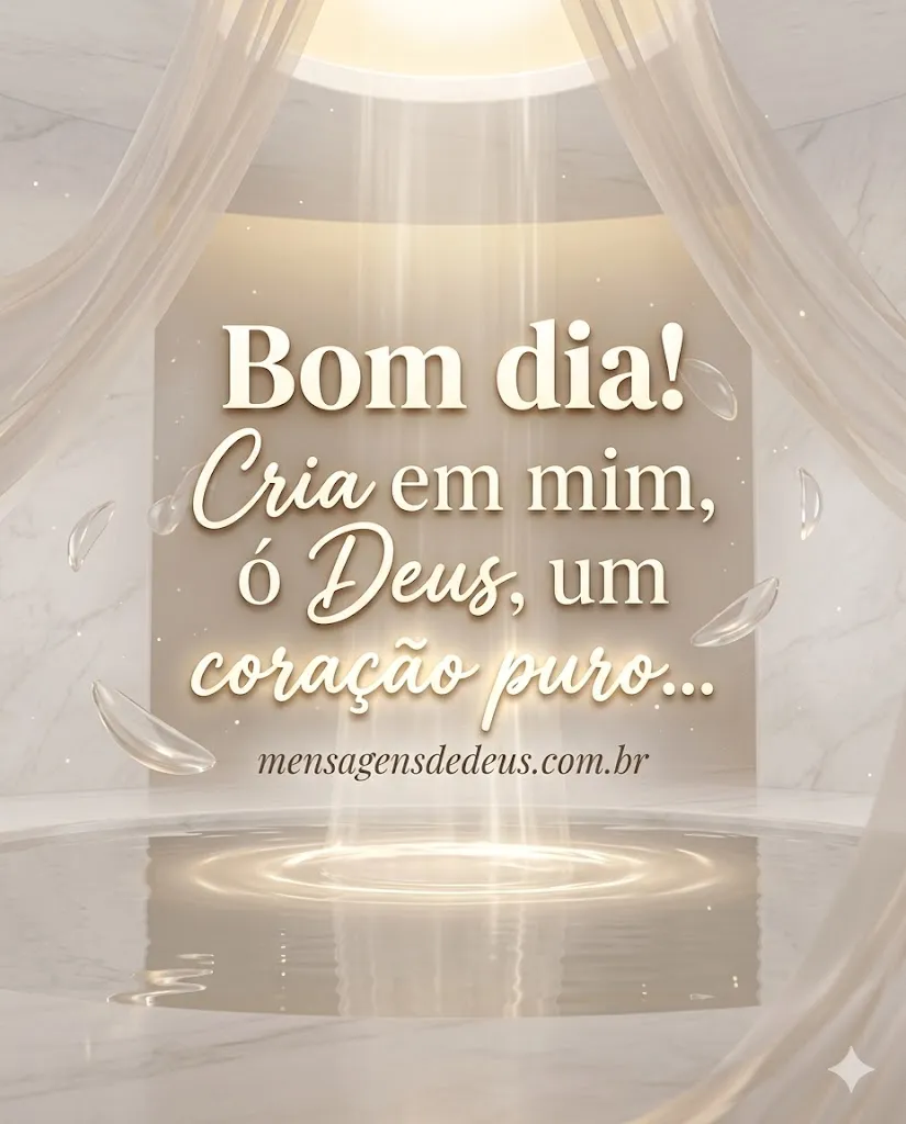Bom dia! Cria em mim, ó Deus, um coração puro, e r
