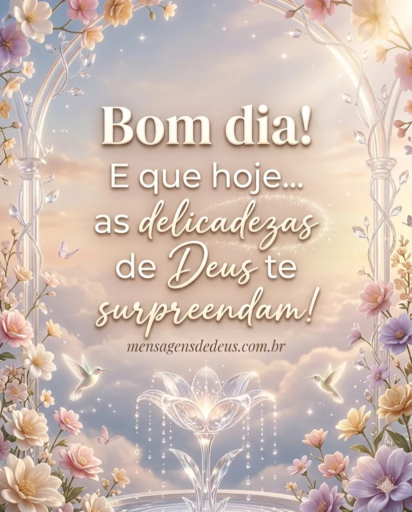 Bom dia! E que hoje... as delicadezas de Deus te s