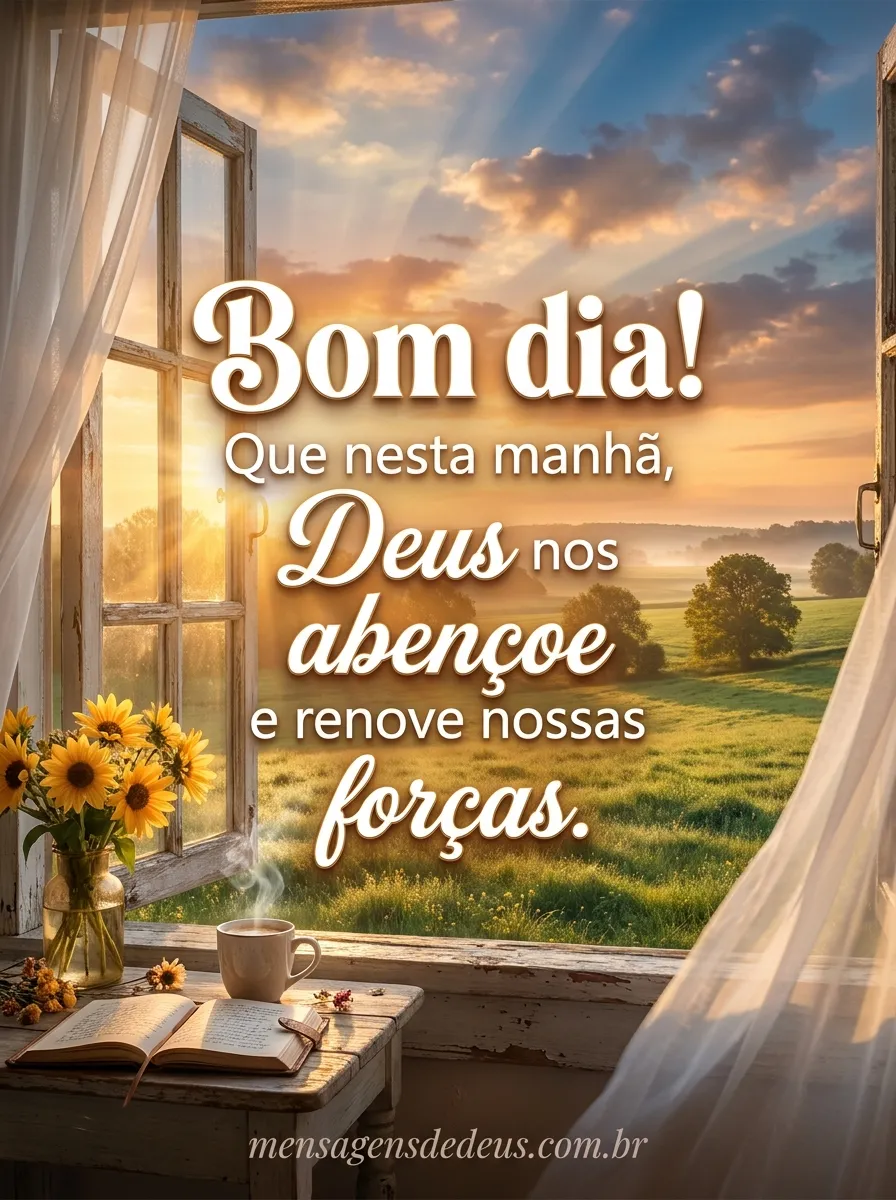 Bom dia! Que nesta manhã, Deus nos abençoe e renov