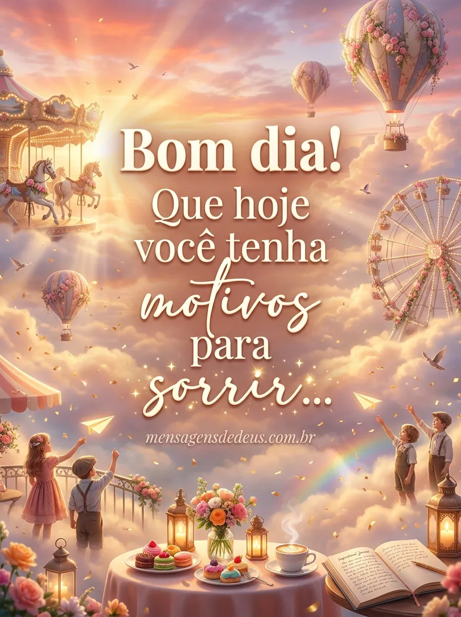 Bom dia! Que hoje você tenha motivos para sorrir, 