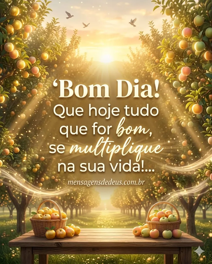 Bom Dia! Que hoje tudo que for bom, se multiplique