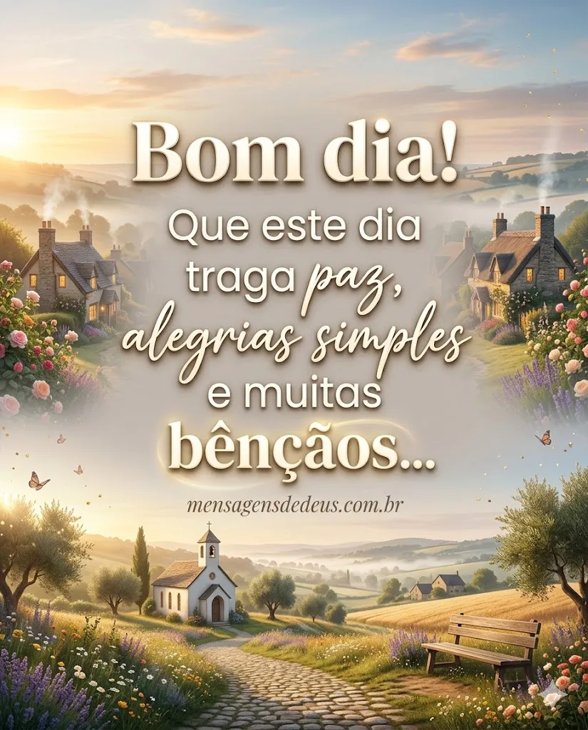 Bom dia! Que este dia traga paz, alegrias simples 
