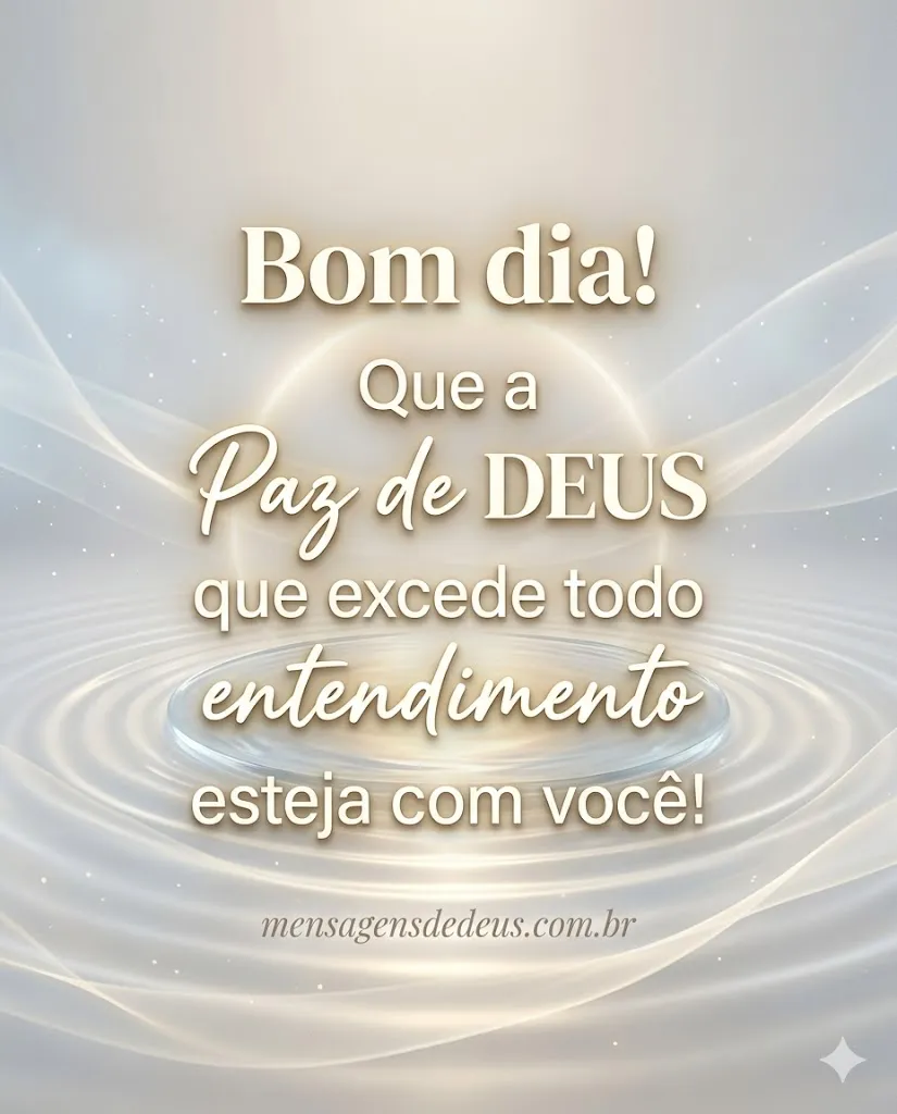 Bom dia! Que a Paz de DEUS que excede todo entendi