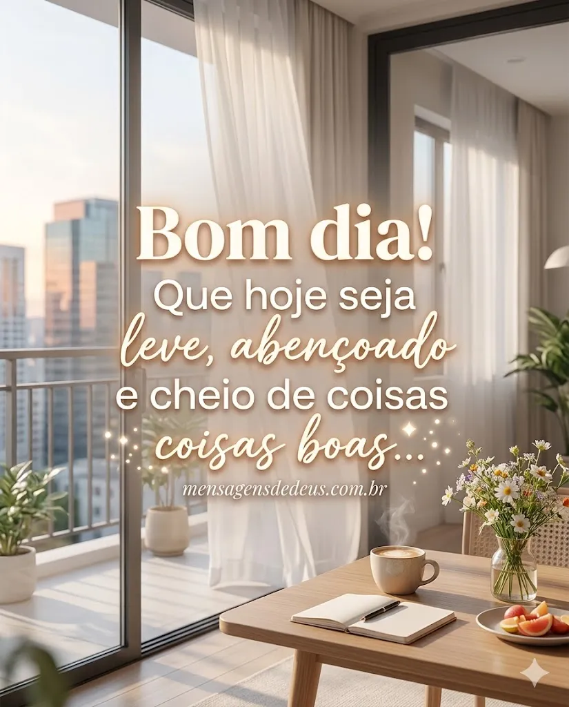 Bom dia! Que hoje seja leve, abençoado e cheio de 