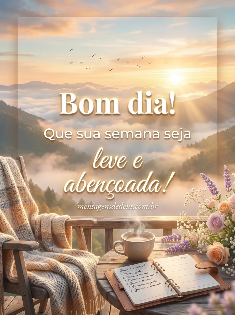 Bom dia! Que sua semana seja leve e abençoada!