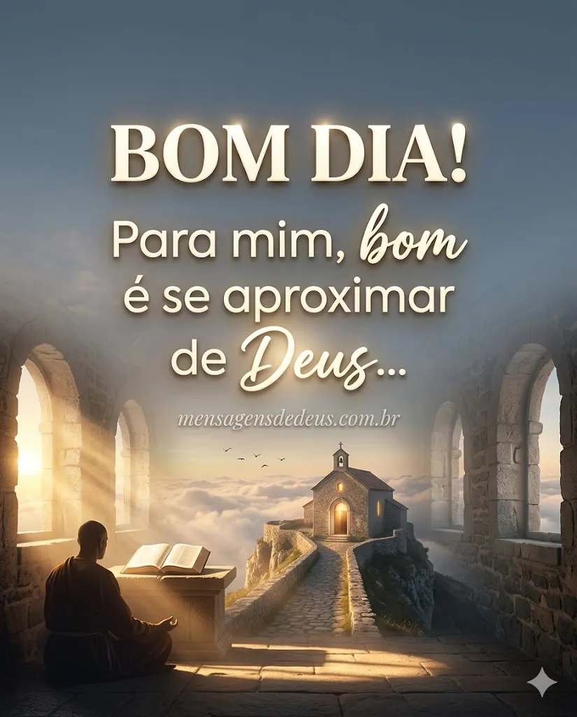 BOM DIA! Mas para mim, bom é aproximar de Deus; pu