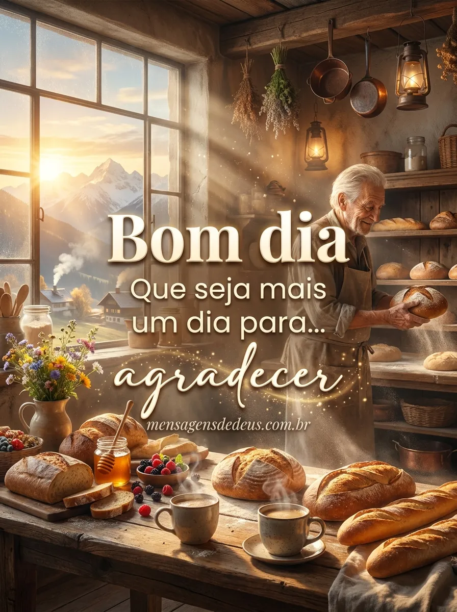Bom dia. Que seja mais um dia para agradecer, ter 