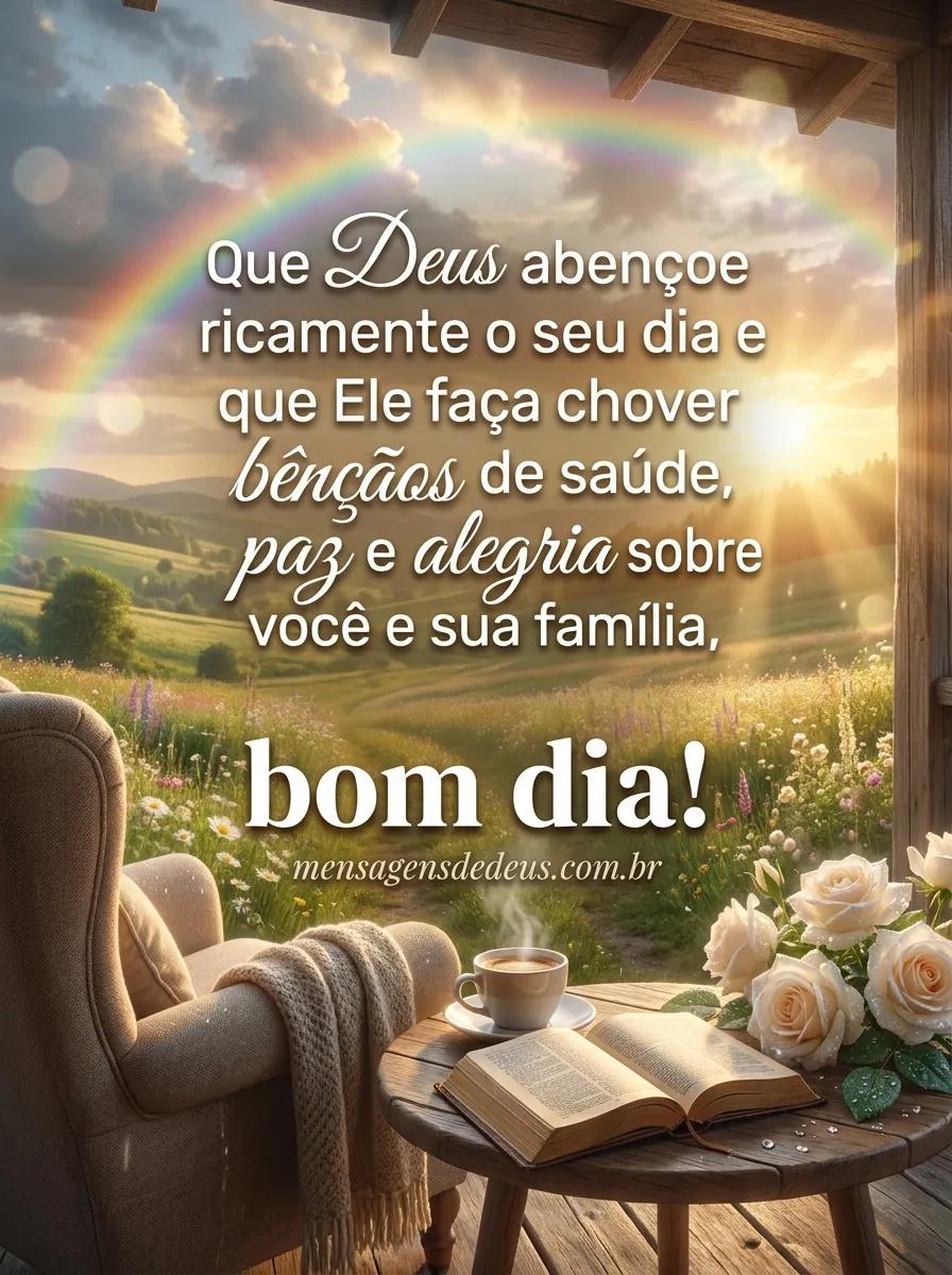 Que Deus abençoe ricamente o seu dia e que Ele faç