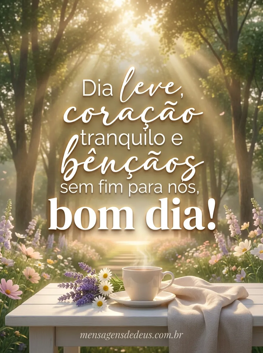 Dia leve, coração tranquilo e bênção sem fim para 