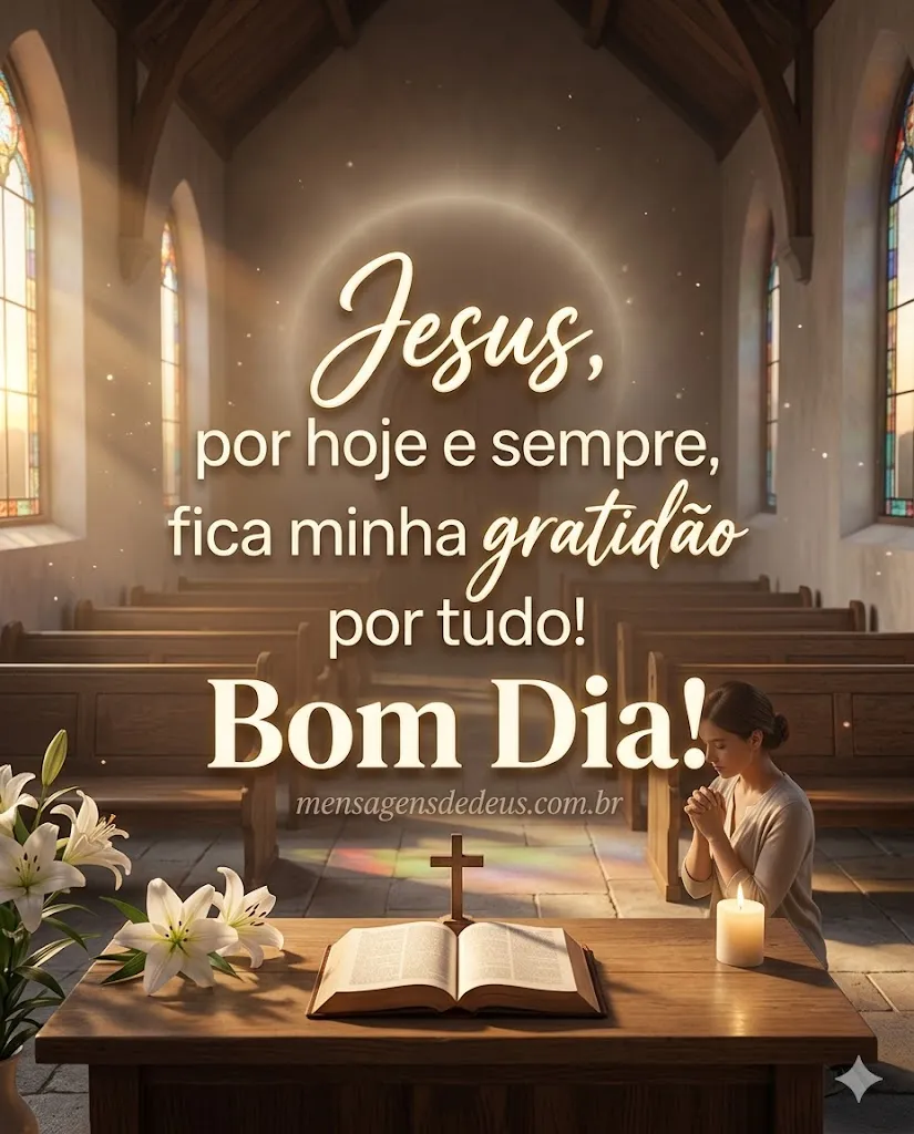 Jesus, por hoje e sempre, fica minha gratidão por 