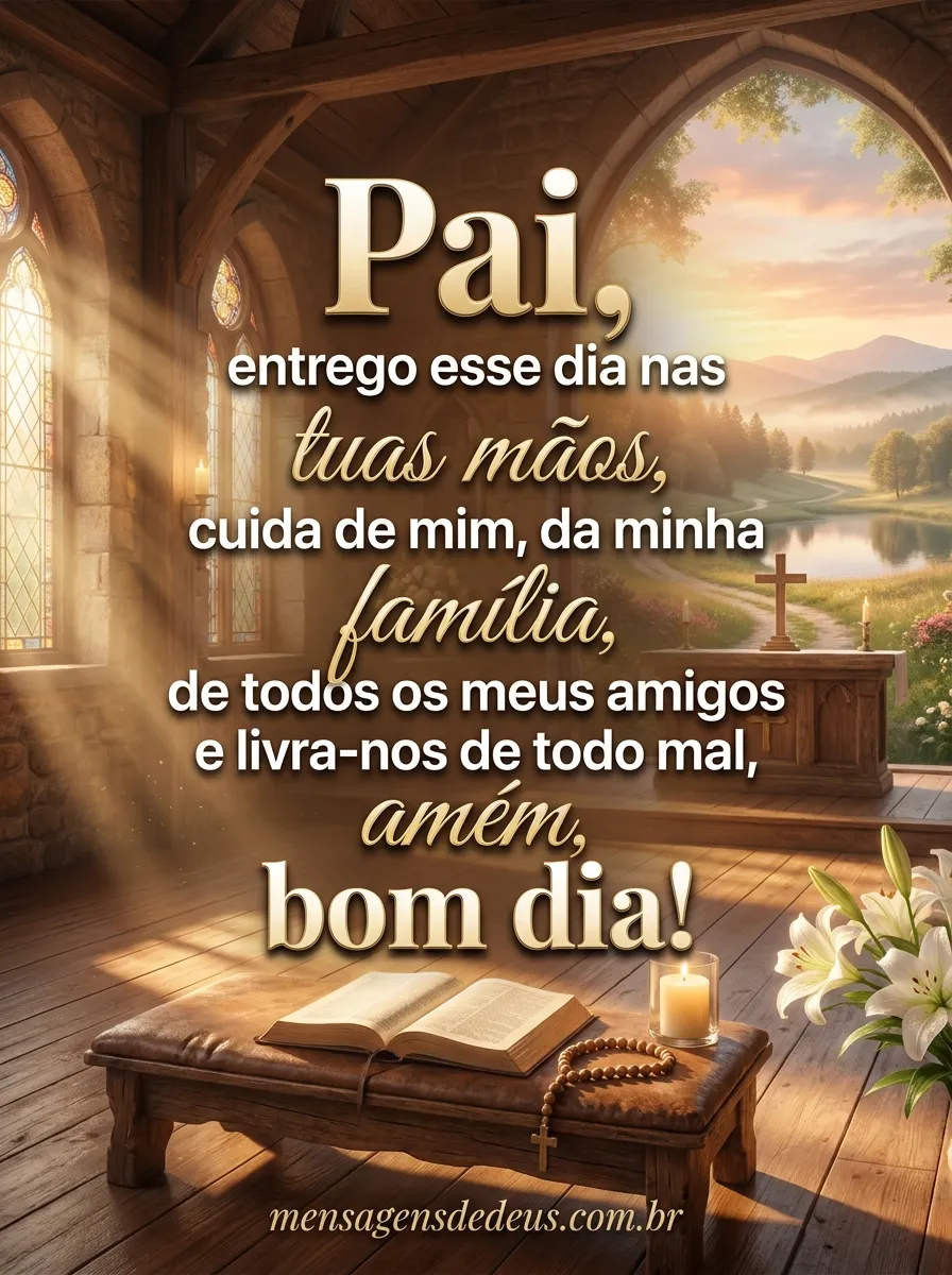 Pai, entrego esse dia nas tuas mãos, cuida de mim,