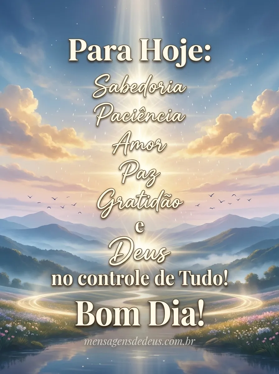 Para Hoje: Sabedoria, Paciência, Amor, Paz, Gratid