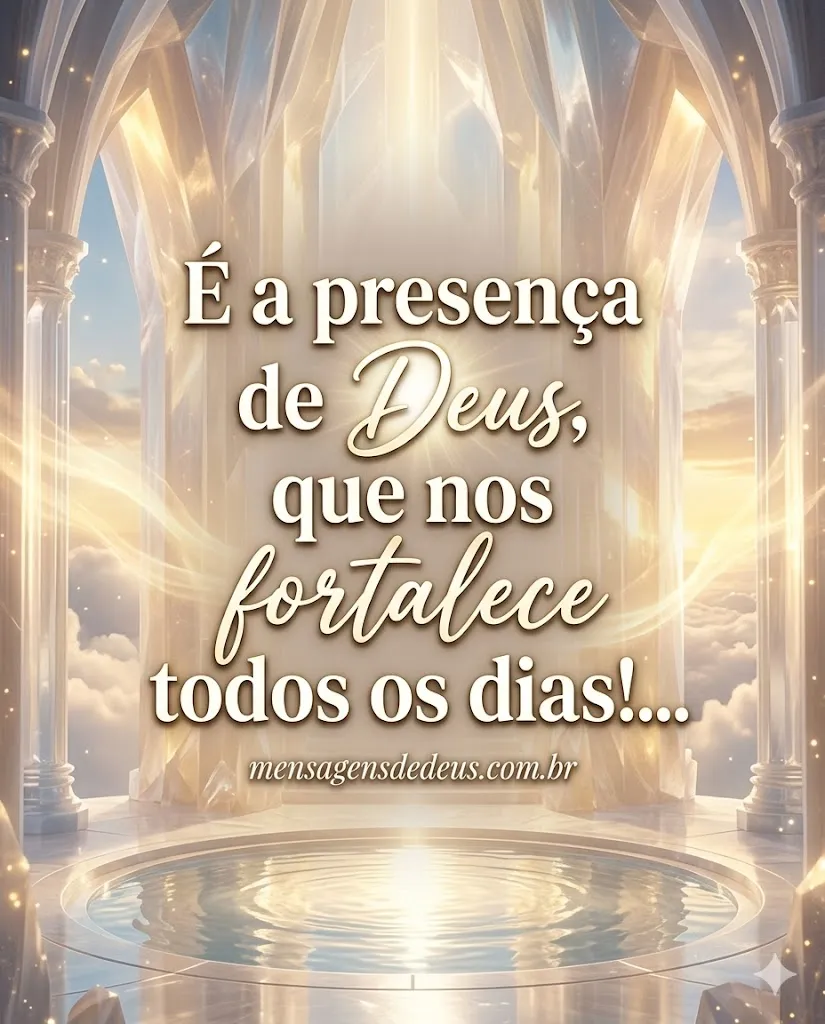 É a presença de Deus, que nos fortalece todos os d