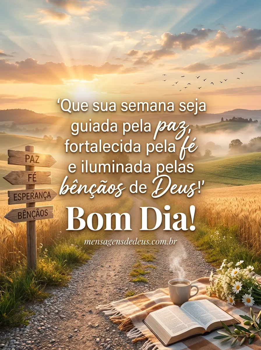 Que sua semana seja guiada pela paz, fortalecida p