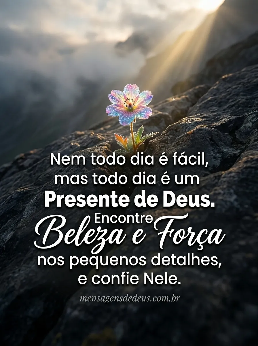 nem todo dia é fácil, mas todo dia é um presente de Deus!