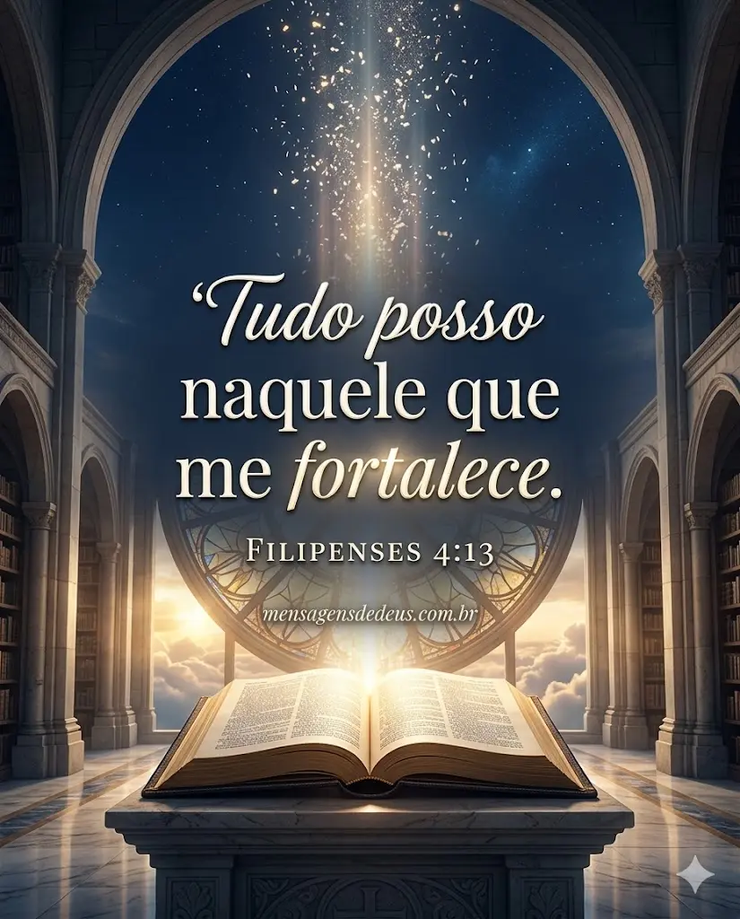 Frase Bíblica Filipenses 4:13 - Tudo posso naquele que me fortalece.
