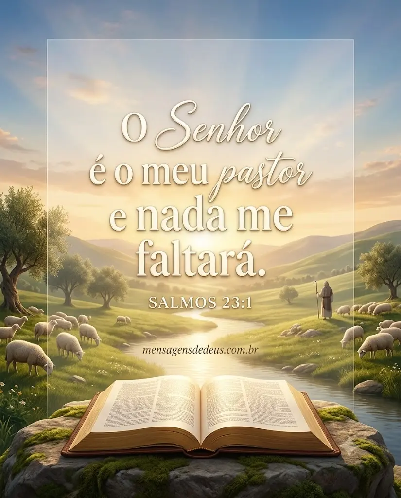Frase Bíblica Salmos 23:1 - O Senhor é o meu pastor e nada me faltará.