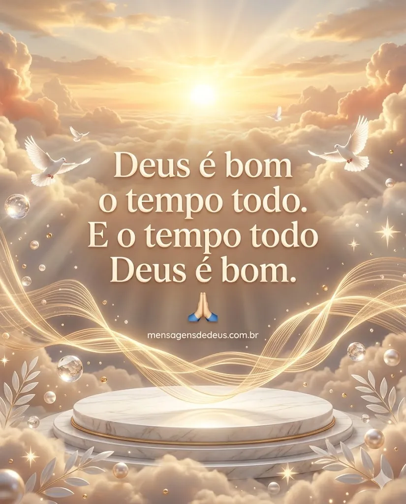 Deus é bom o tempo todo. E o tempo todo Deus é bom. 🙏.