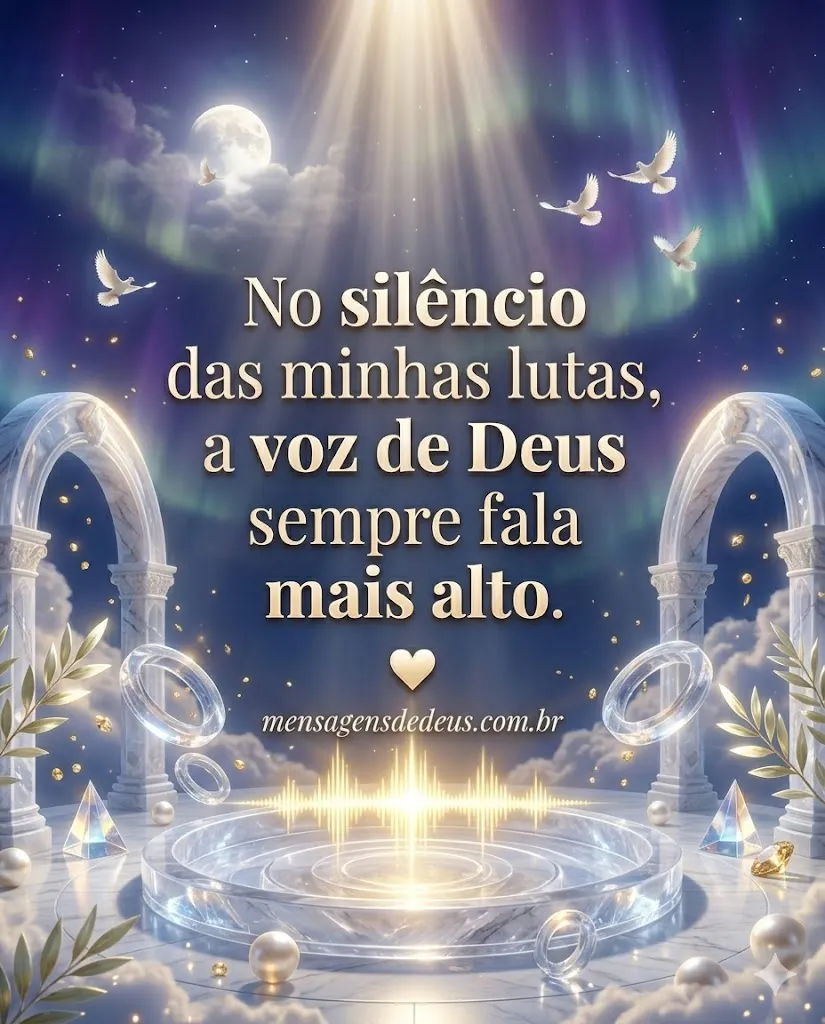 No silêncio das minhas lutas, a voz de Deus sempre fala mais alto. 💛.