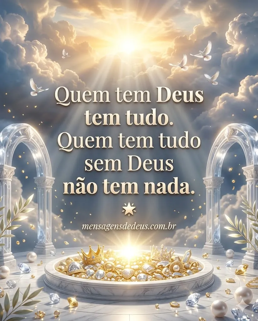 Quem tem Deus tem tudo. Quem tem tudo sem Deus não tem nada. 🌟.