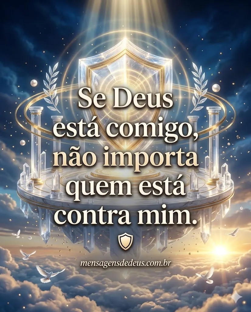 Se Deus está comigo, não importa quem está contra mim. 🛡️.
